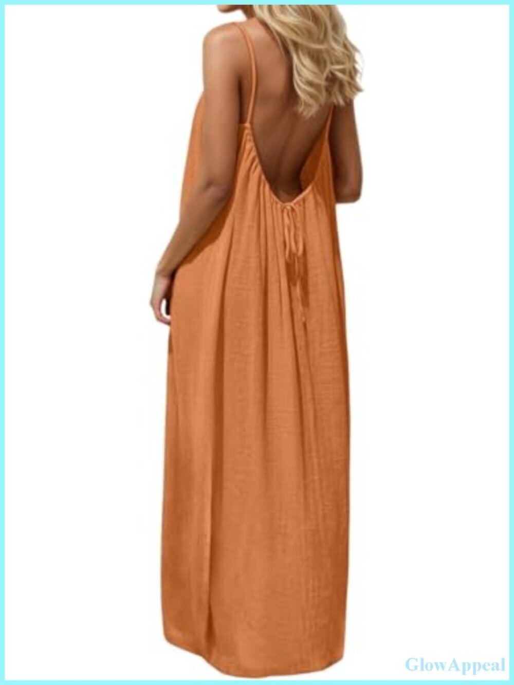 Backless Sleeveless Spaghetti Strap Maxi Dress Casual Summer Lounge